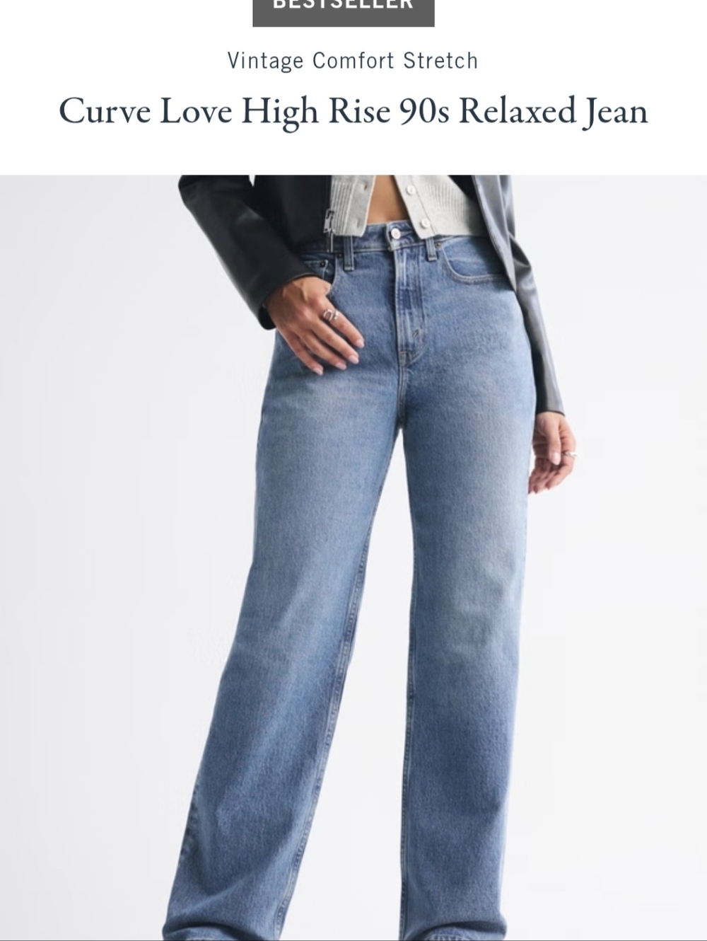 A&F 27S Curve Love High Rise 90's Relaxed Jeans - Picture 5 of 7